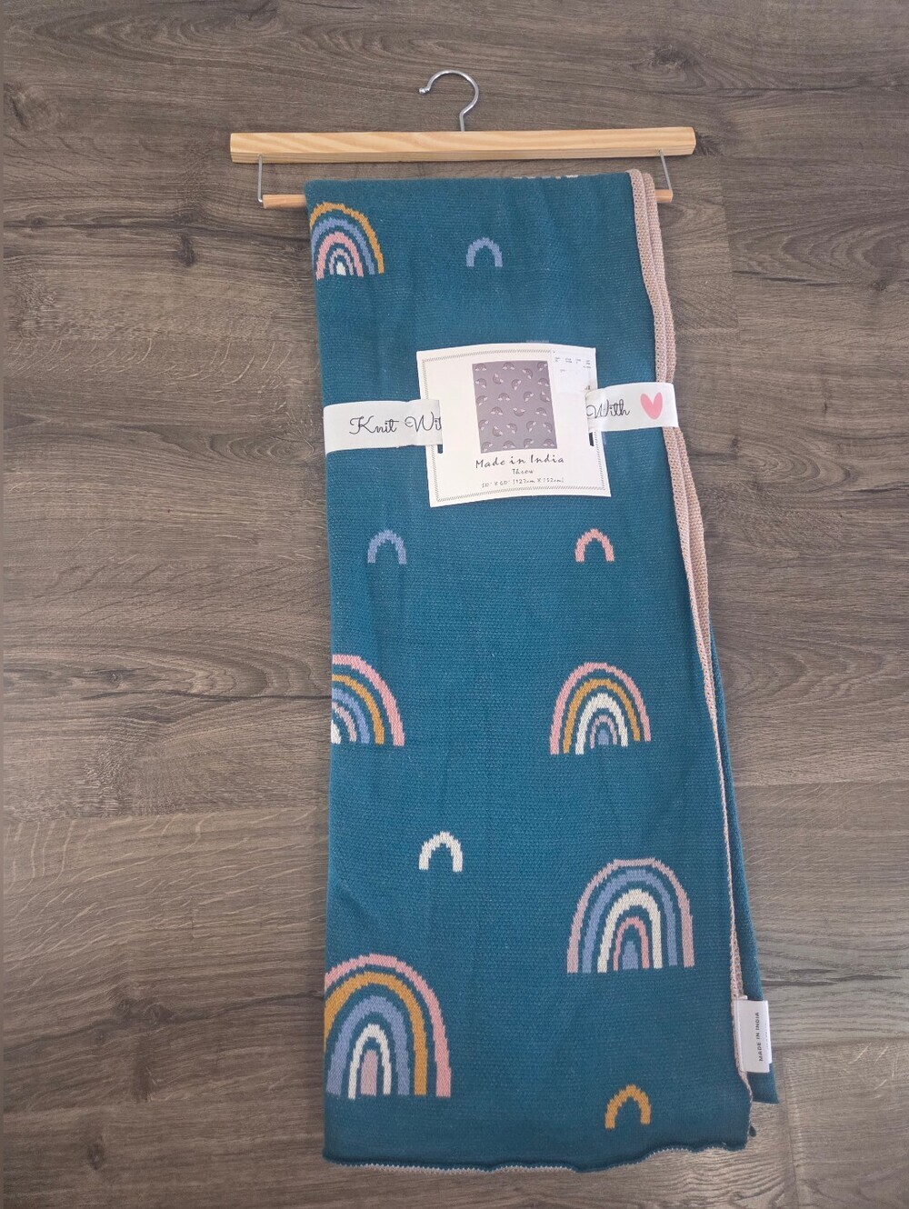Rainbow Print 100% Cotton Throw NEW